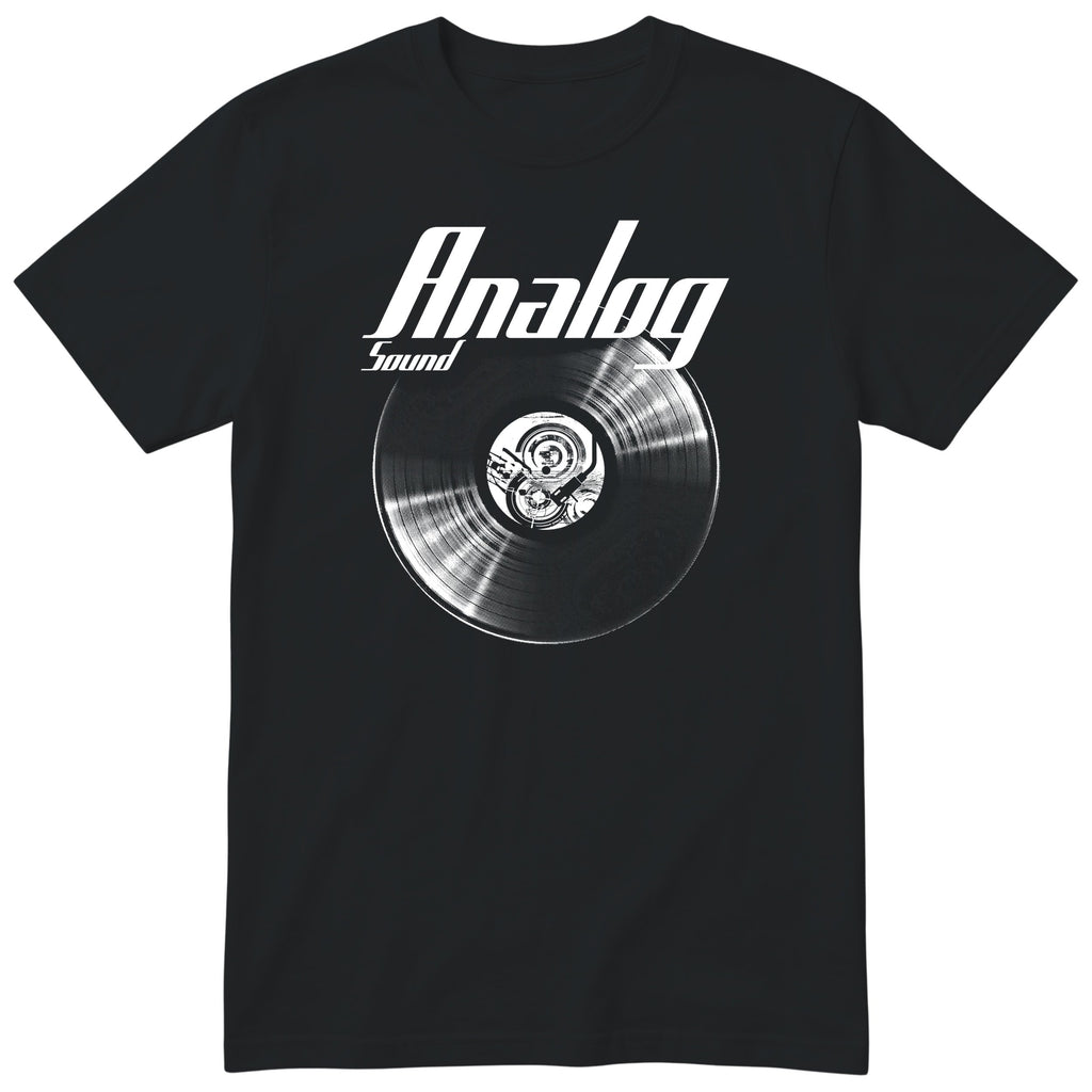 Black Analog Sound Vinyl Records t-shirt - vinyl record print, gift for audiophiles and vinyl lovers, GitGraf
