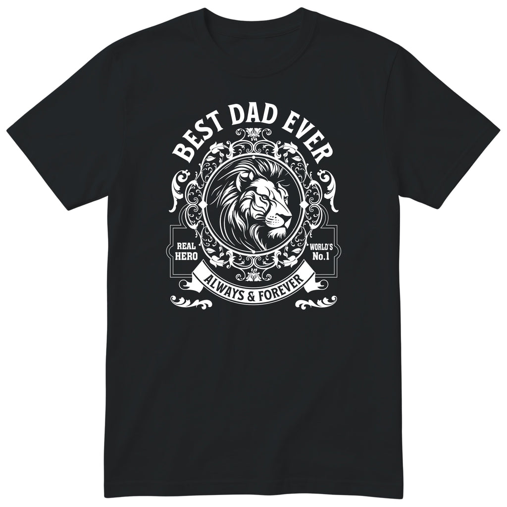 Best Dad Ever Lion T-Shirt - Black