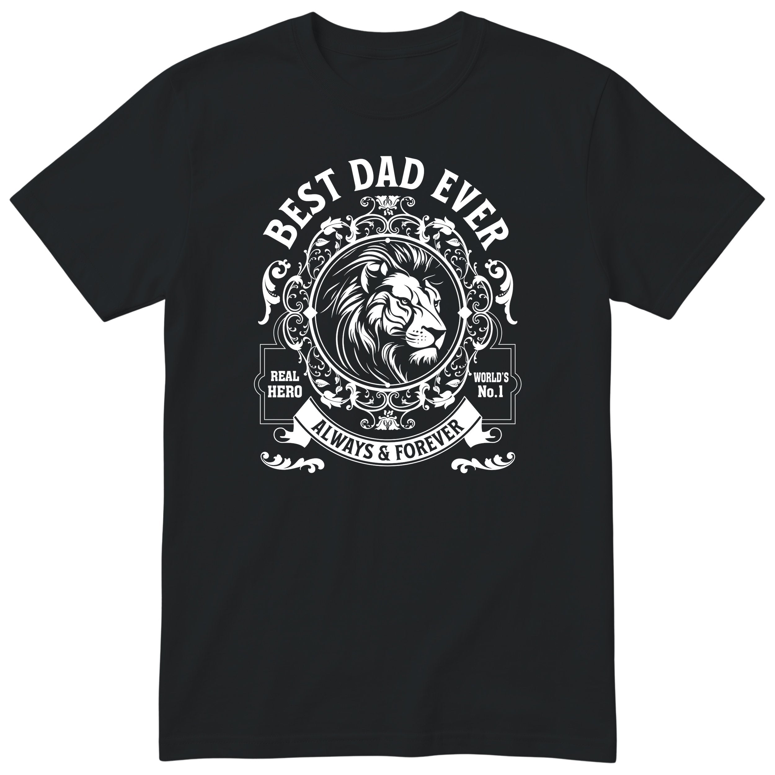 Best Dad Ever Lion T-Shirt - Black