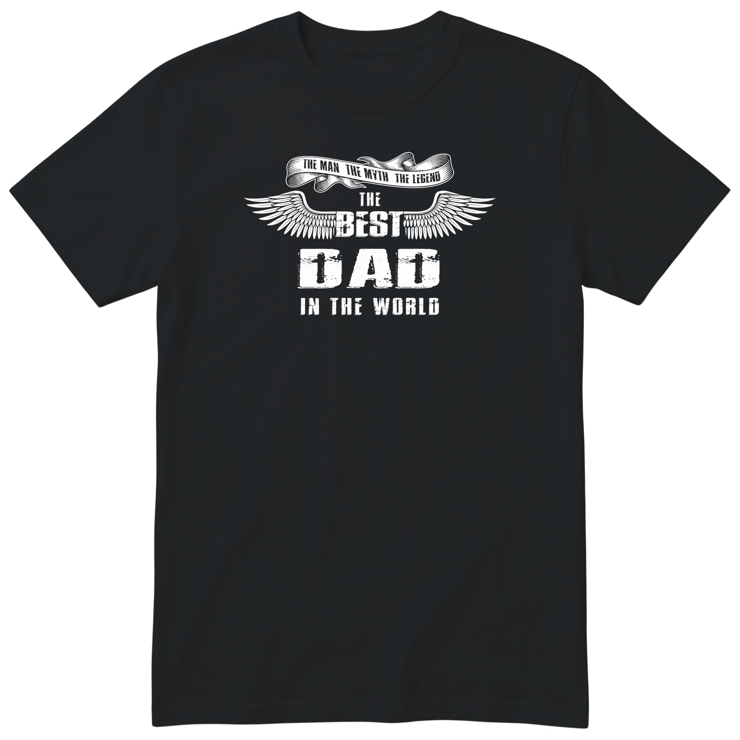 Best Dad in the World Wings T-Shirt - Black