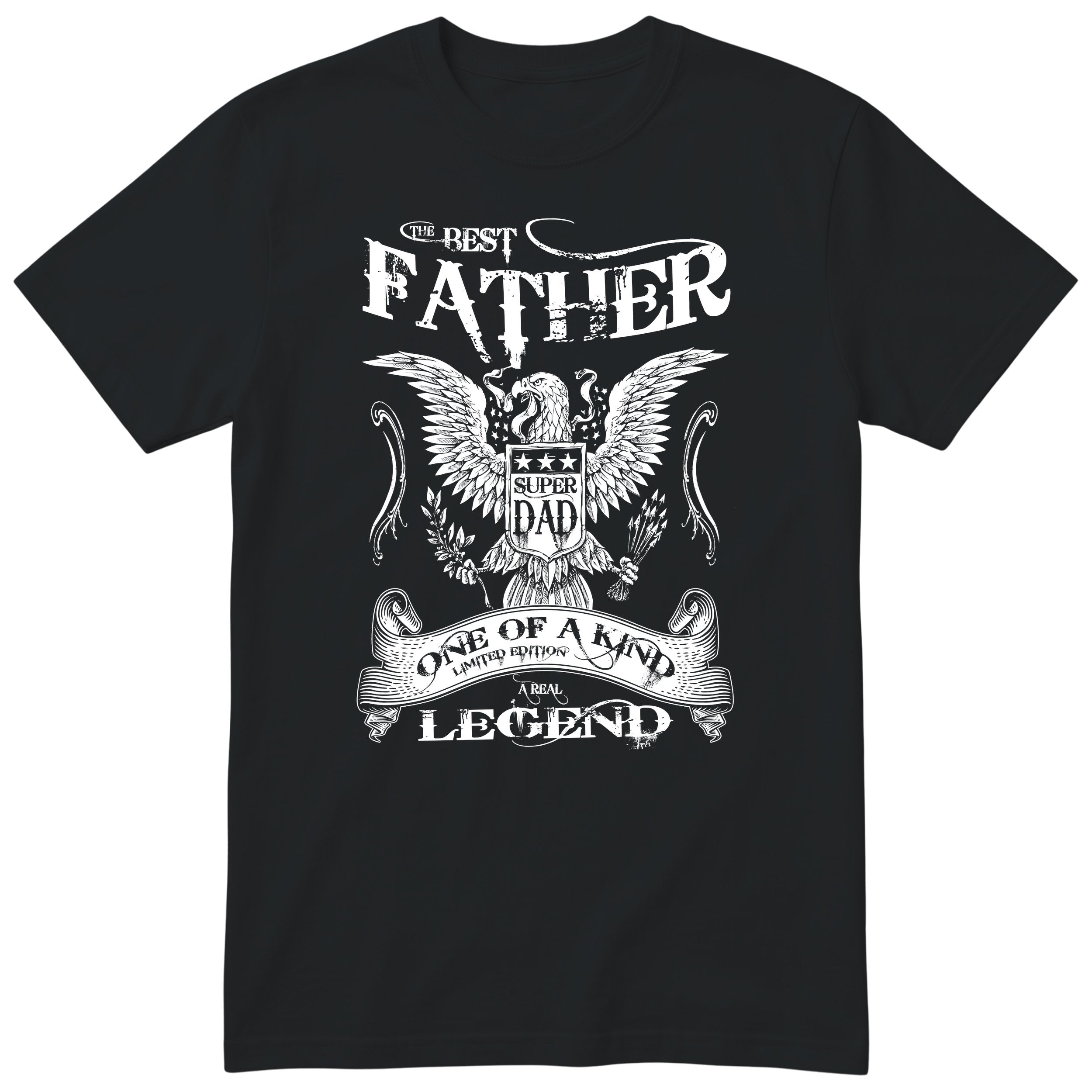 Best Father Super Dad Eagle T-Shirt - Black