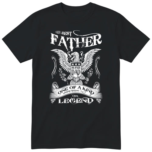 Best Father Super Dad Eagle T-Shirt - Black