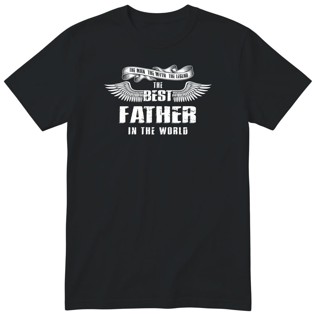 Best Father in the World Wings T-Shirt - Black