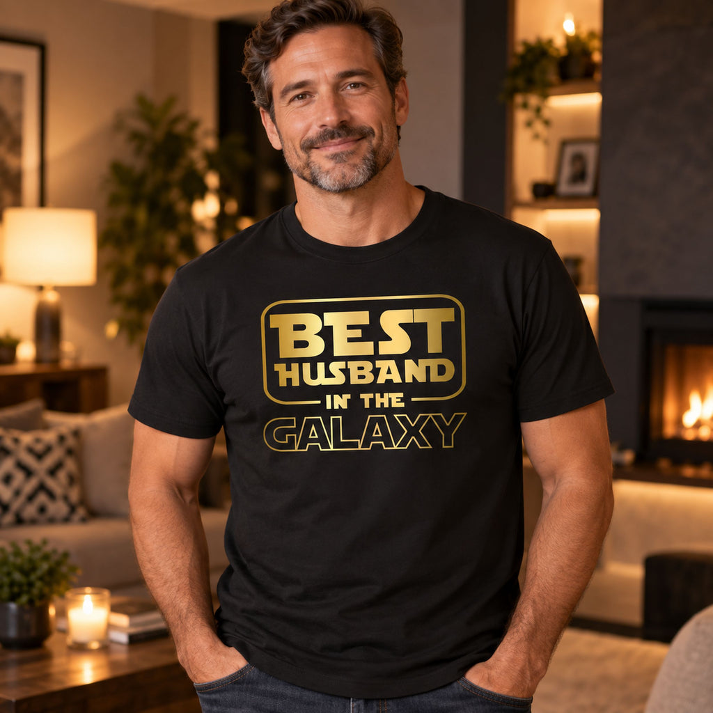 Best Husband In The Galaxy Gold - Koszulka dla Męża na Rocznicę