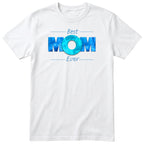 Best Mom Ever blue design t-shirt - white