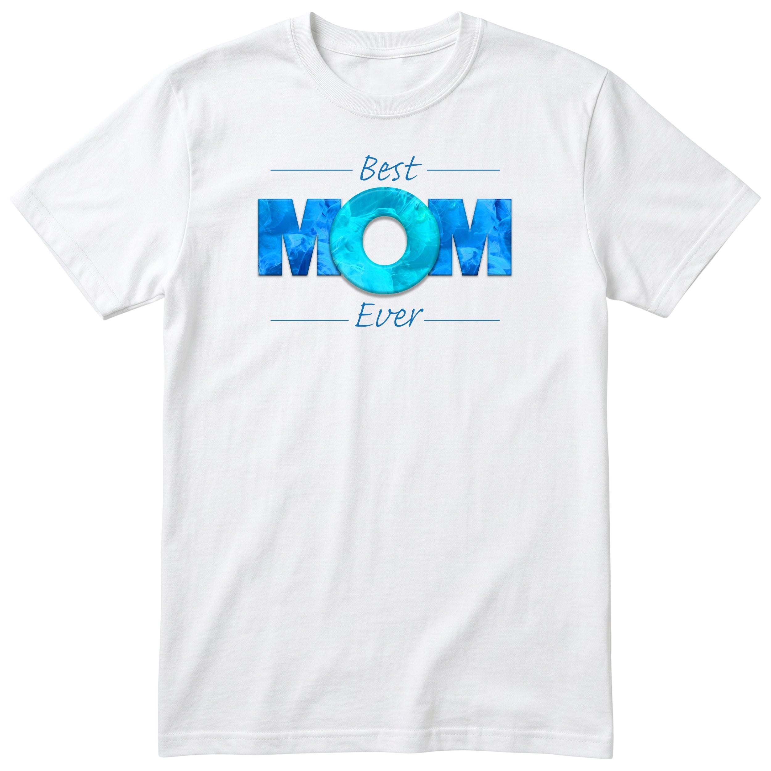 Best Mom Ever blue design t-shirt - white
