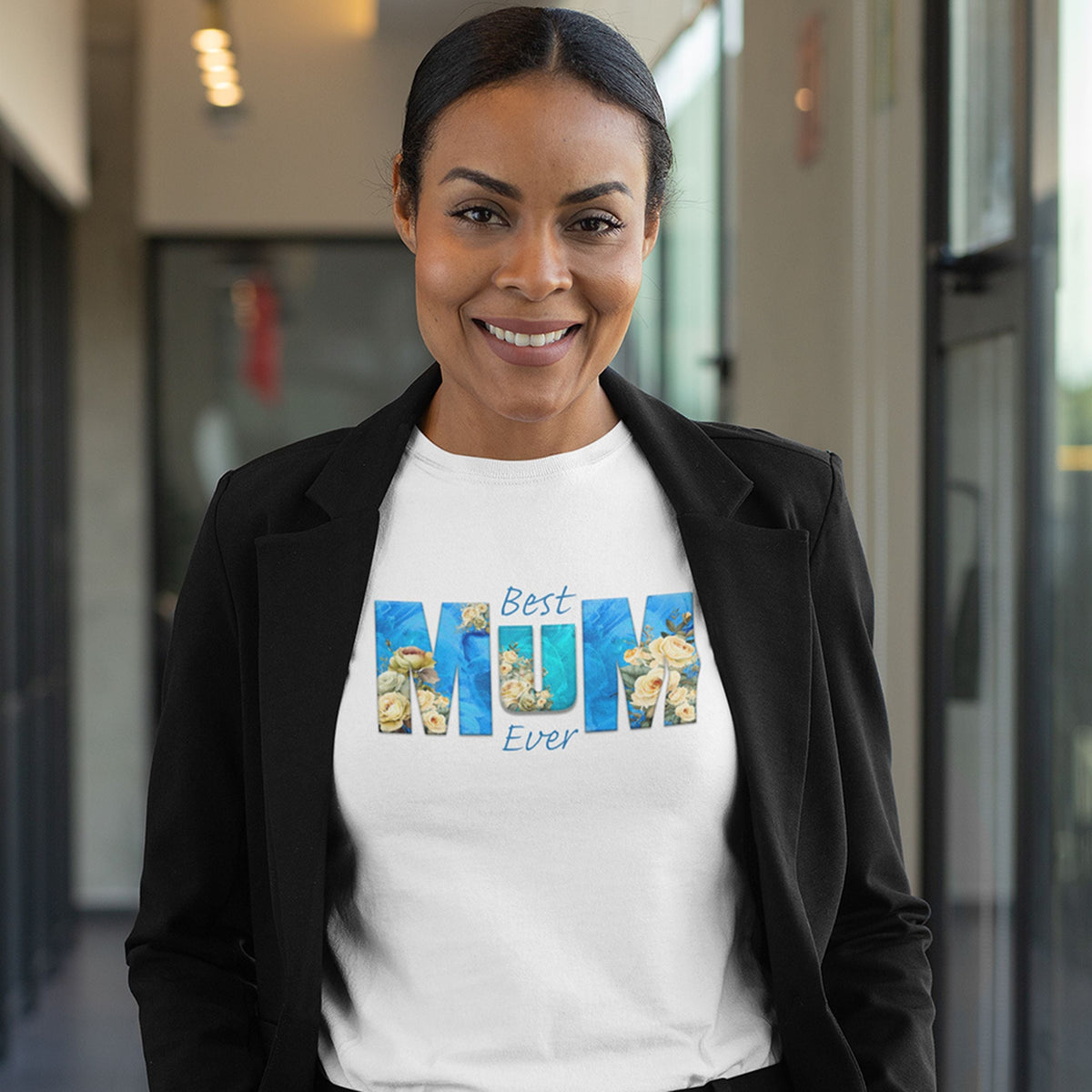 Best Mum Ever Roses Blue - Mother's Day T-Shirt for Her - lifestyle photo 1 of 4