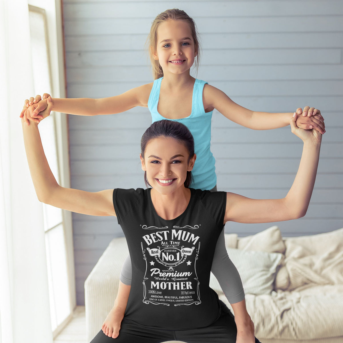 Best Mum Whisky Label - Retro Mother's Day T-Shirt for Her - lifestyle photo 1 of 5