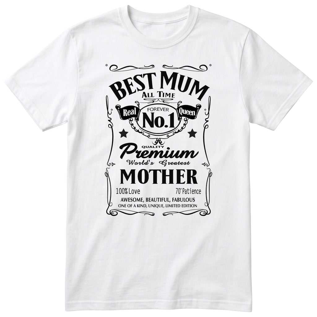 Best Mum Vintage Label - White