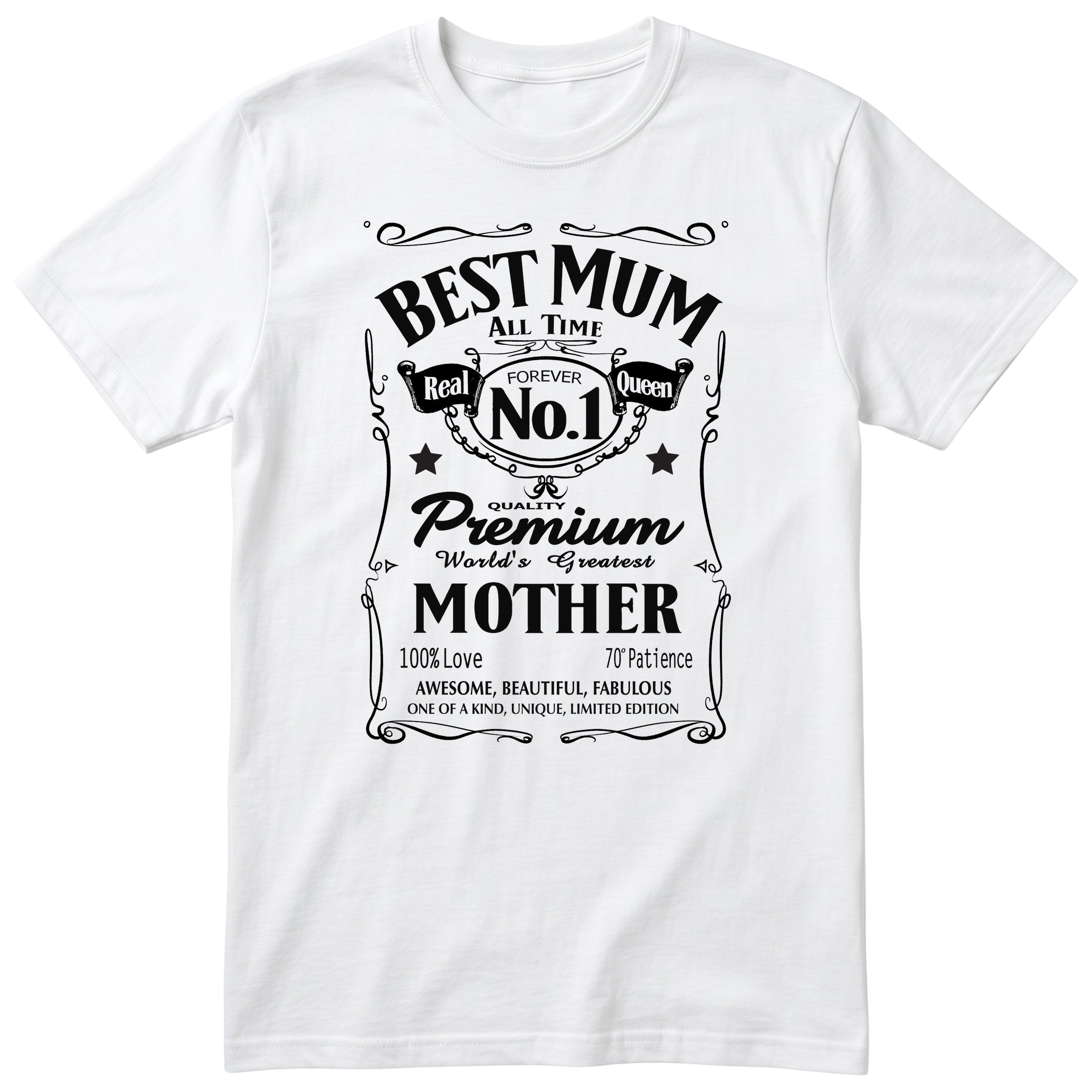 Best Mum Vintage Label - White