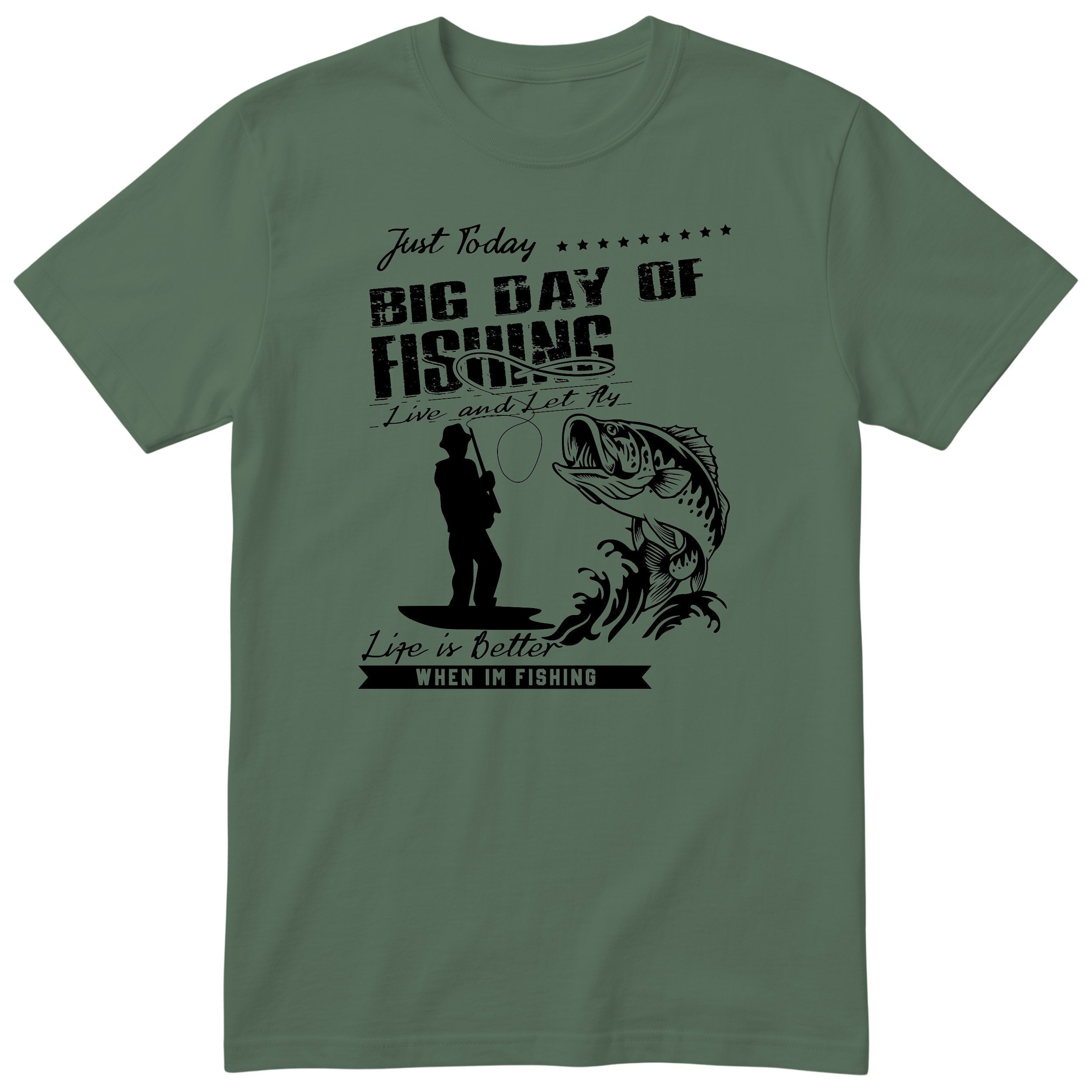 Big Day of Fishing angler tee olive