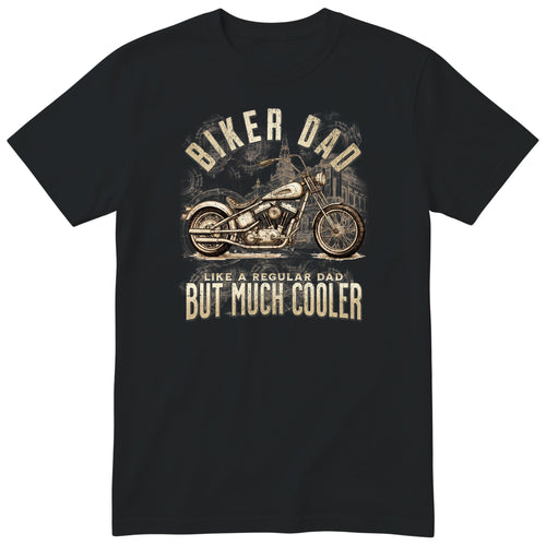Biker Dad Chopper Motorcycle T-Shirt - Black