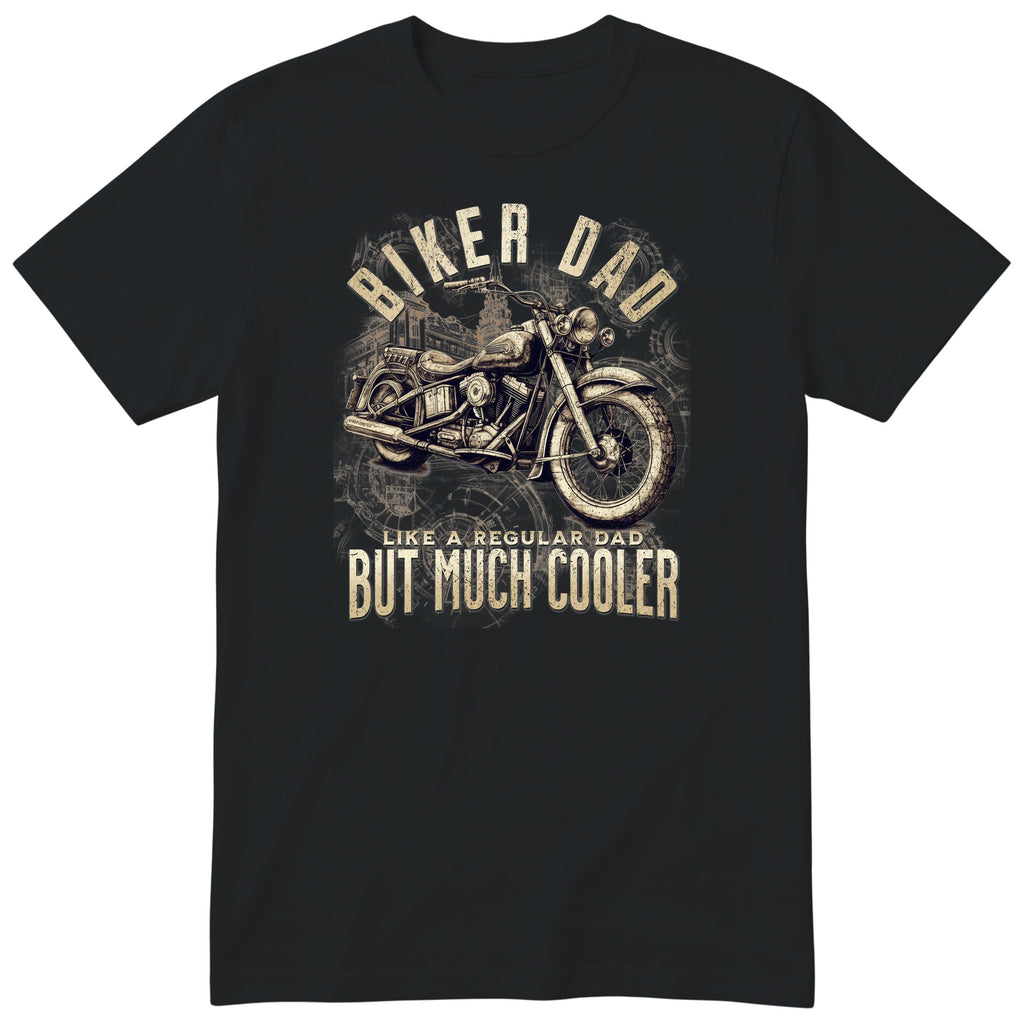 Biker Dad Vintage Motorcycle T-Shirt - Black