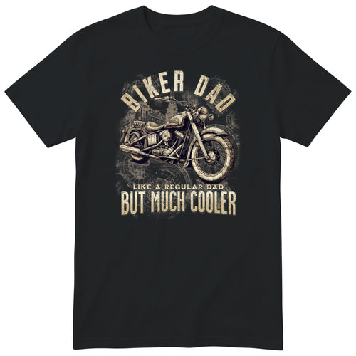 Biker Dad Vintage Motorcycle T-Shirt - Black