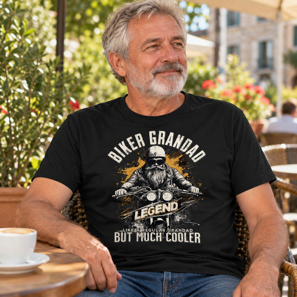 Biker Grandad Legend - Śmieszna Koszulka dla Dziadka na Motor