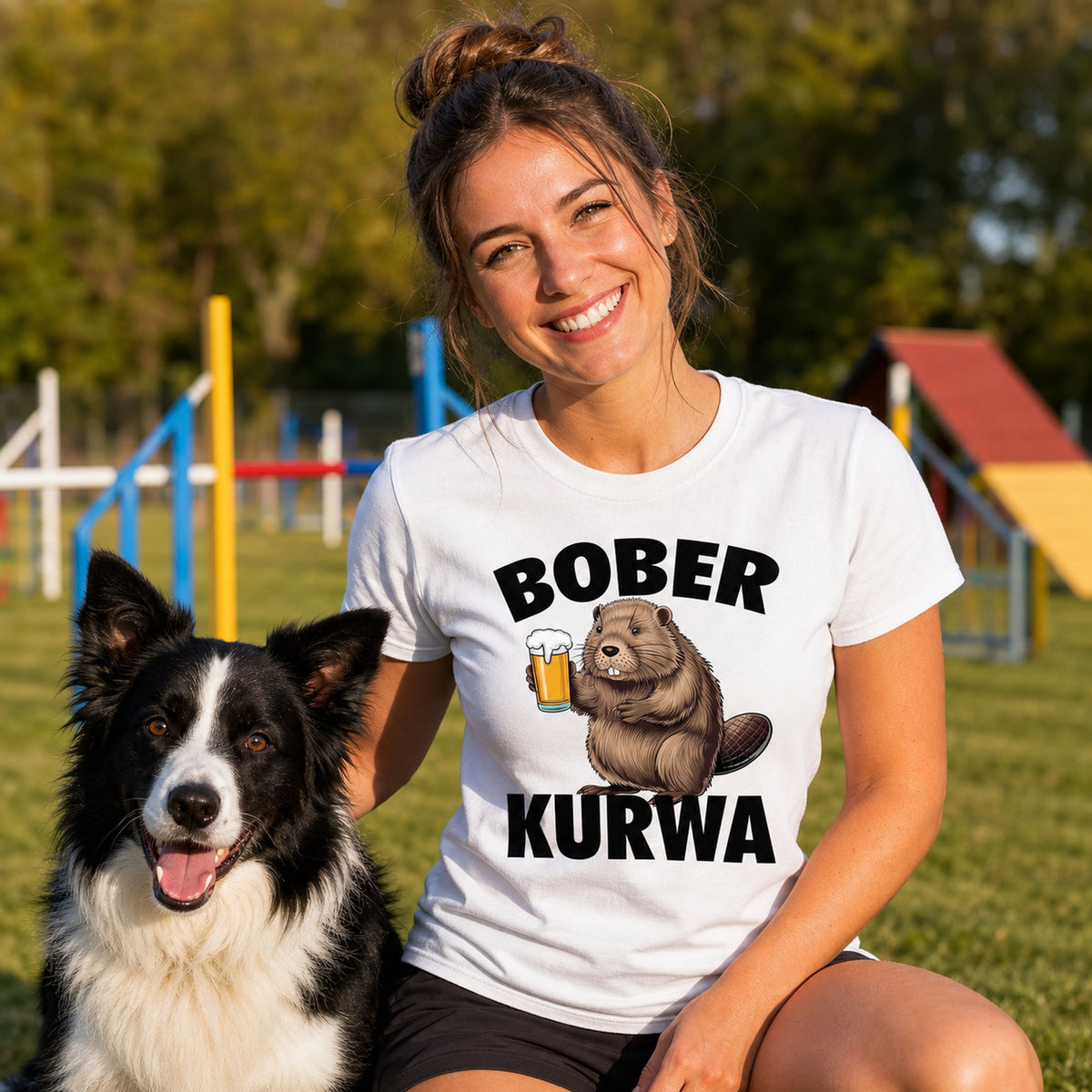 Koszulka Bober Kurwa - Bóbr z Piwem, Śmieszny Mem