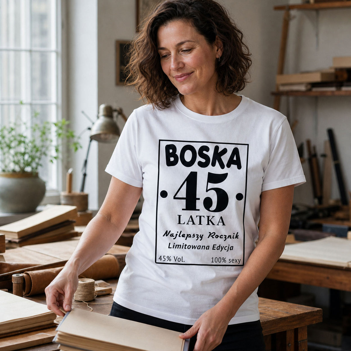 BOSKA 45 LATKA - Koszulka na 45 Urodziny dla Niej, Prezent
