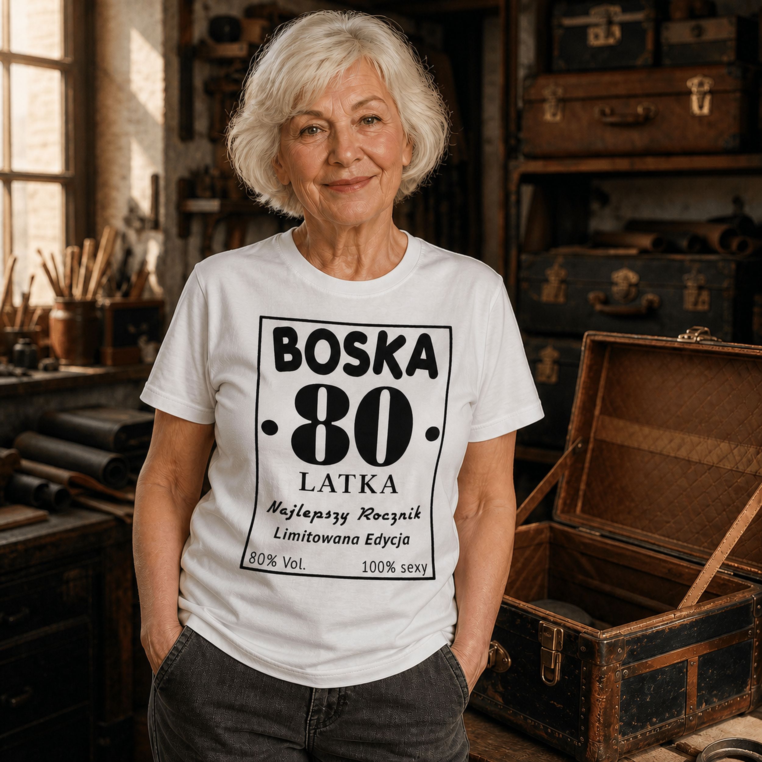 BOSKA 80 LATKA - Koszulka na 80 Urodziny dla Niej, Prezent