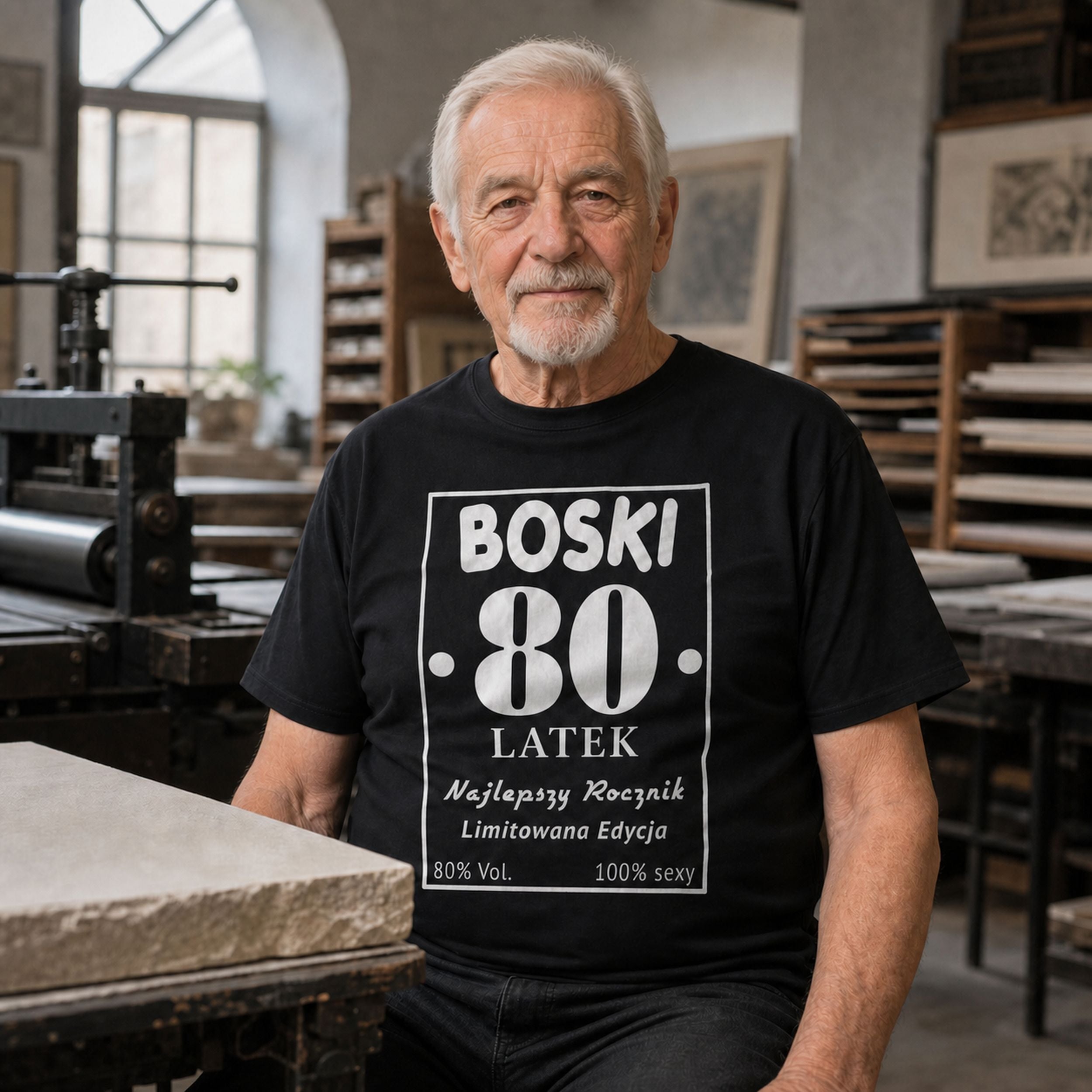 BOSKI 80 LATEK - Koszulka na 80 Urodziny dla Niego, Prezent