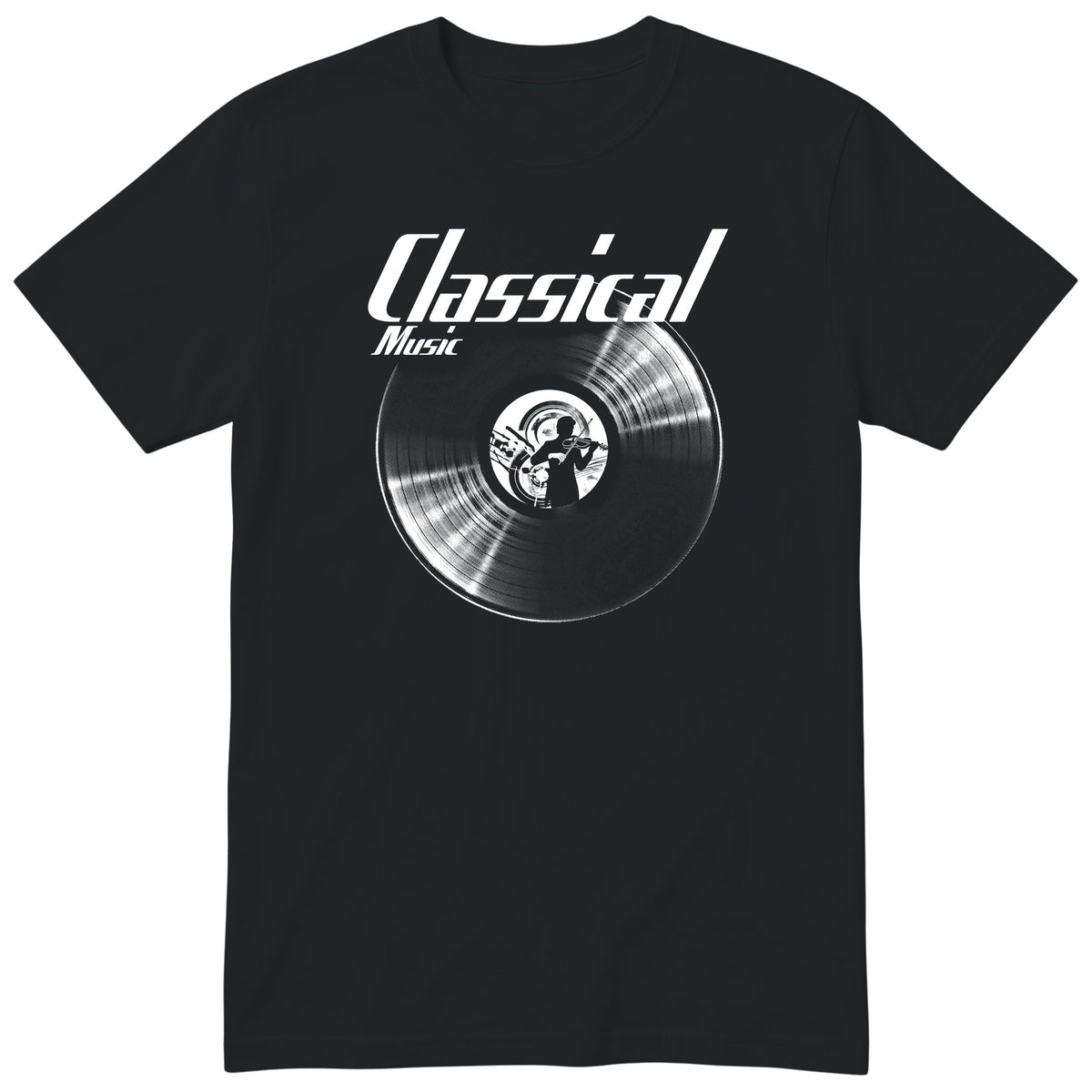 Black Classical Music Vinyl Records t-shirt - vinyl record print, gift for classical music lovers, GitGraf