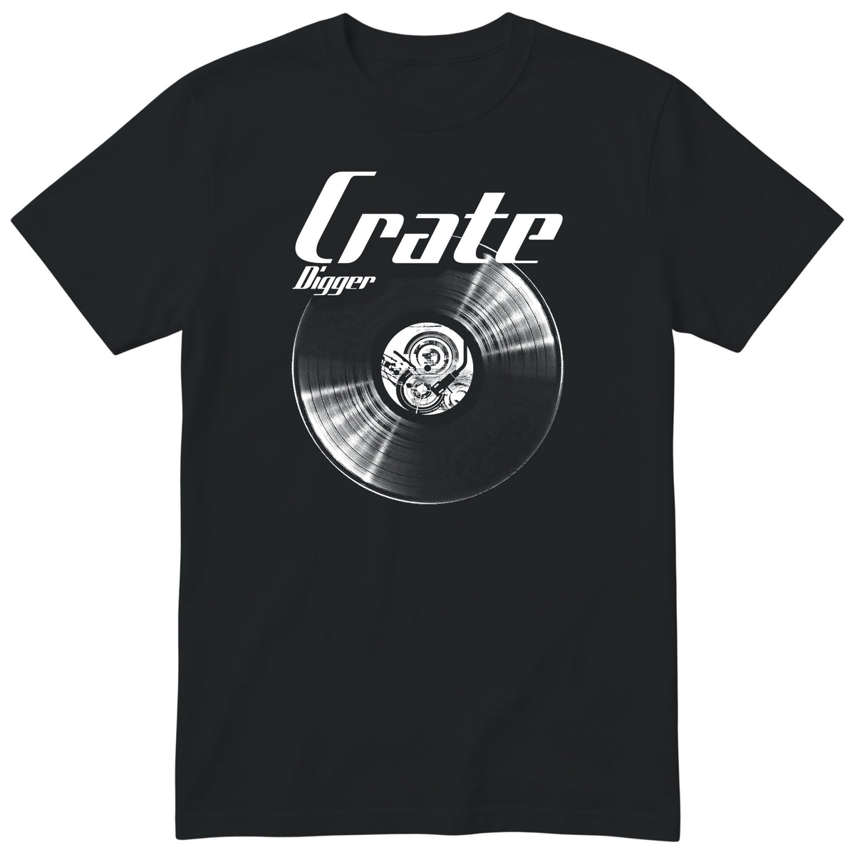 Black Crate Digger Vinyl Records t-shirt - vinyl record print, gift for vinyl collectors, GitGraf