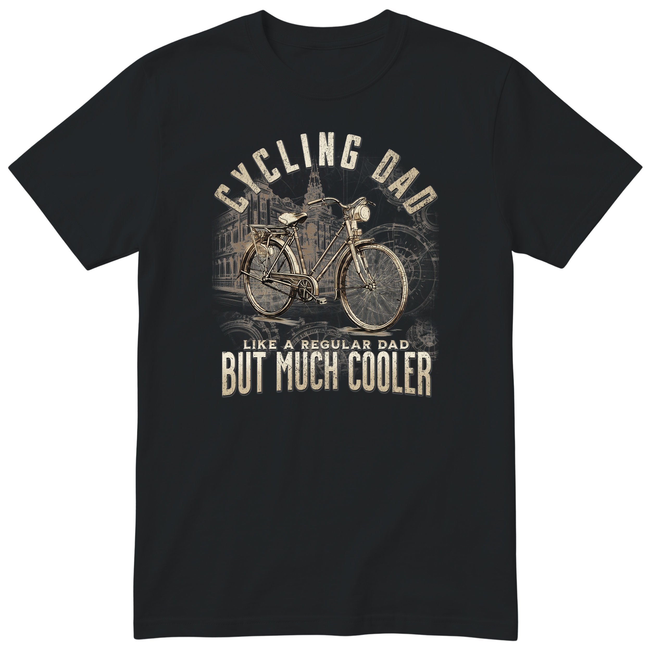 Cycling Dad Vintage Bike T-Shirt - Black