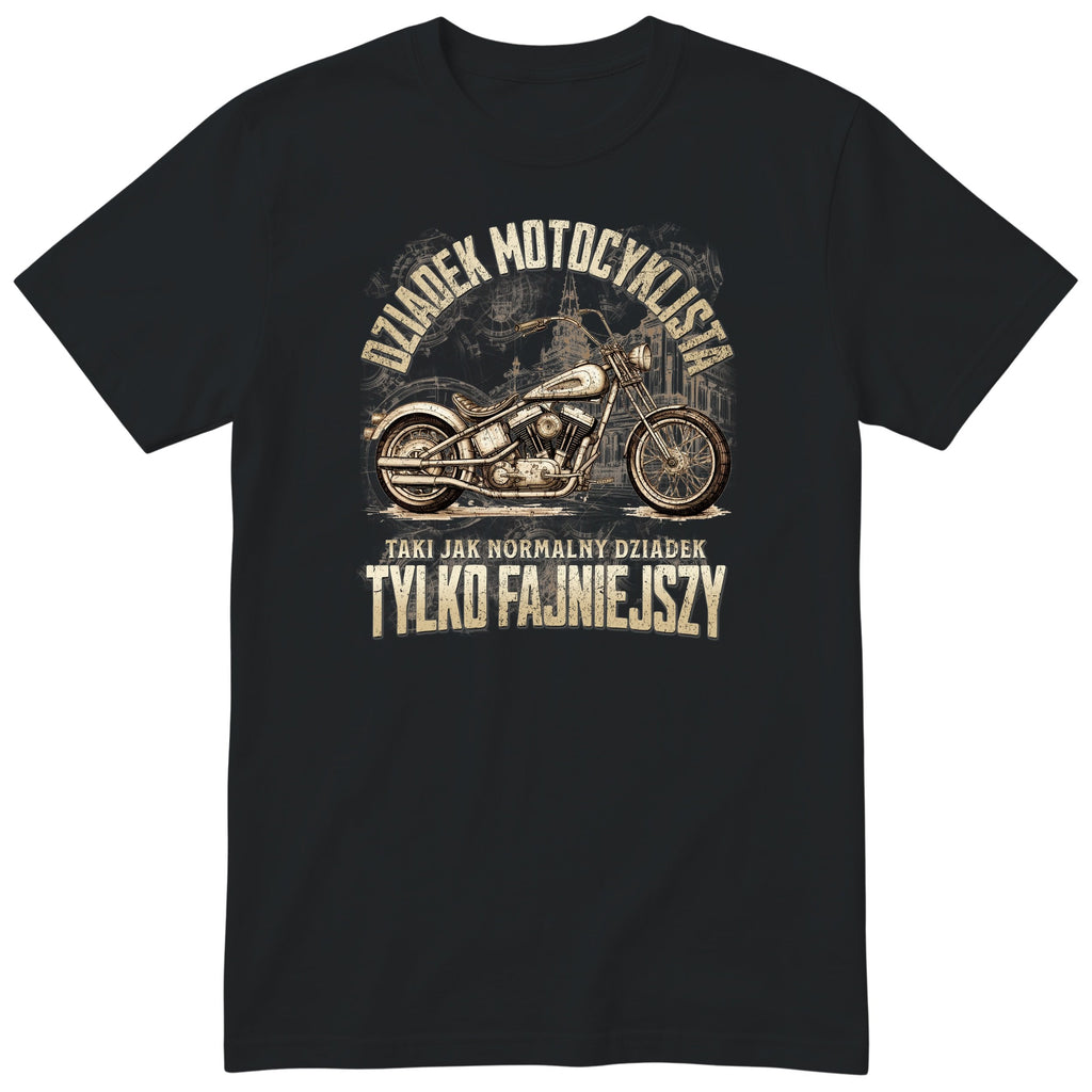 Koszulka Dziadek Motocyklista Motor Chopper - Śmieszna Koszulka Prezent dla Dziadka