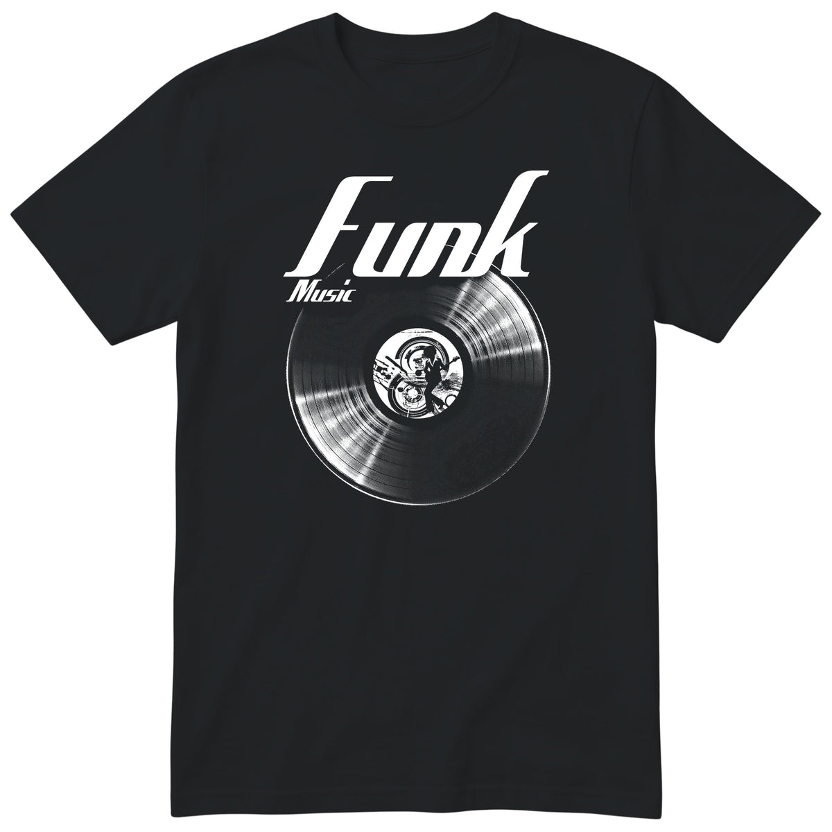 Black Funk Music Vinyl Records t-shirt - vinyl record print, gift for funk fans, GitGraf