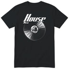 Black House Music Vinyl Records t-shirt - vinyl record print, gift for DJs and house music fans, GitGraf