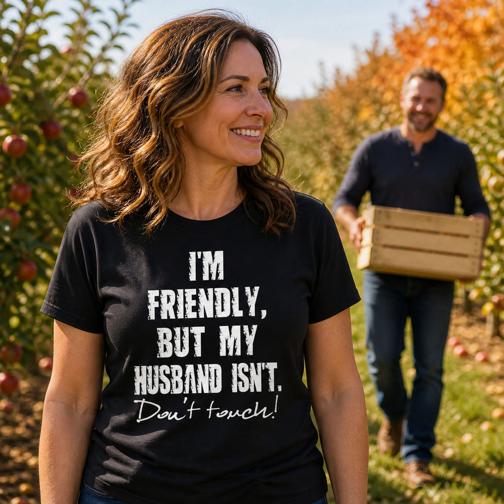 Koszulka dla Żony - I'm Friendly But My Husband Isn't | Od Męża
