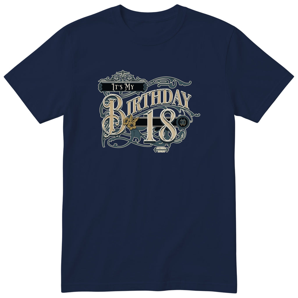 Its My Birthday 18 unisex vintage t-shirt Navy