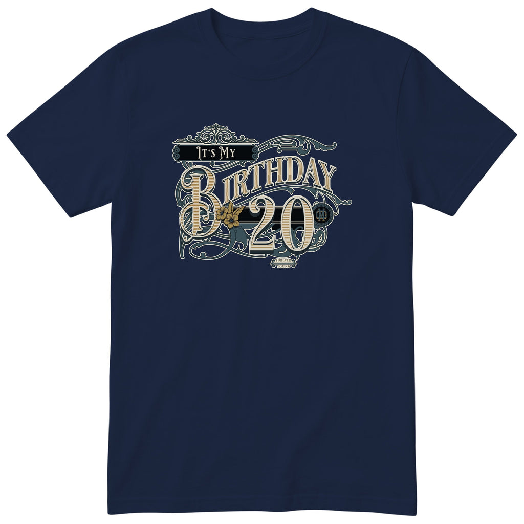 Its My Birthday 20 unisex vintage t-shirt Navy