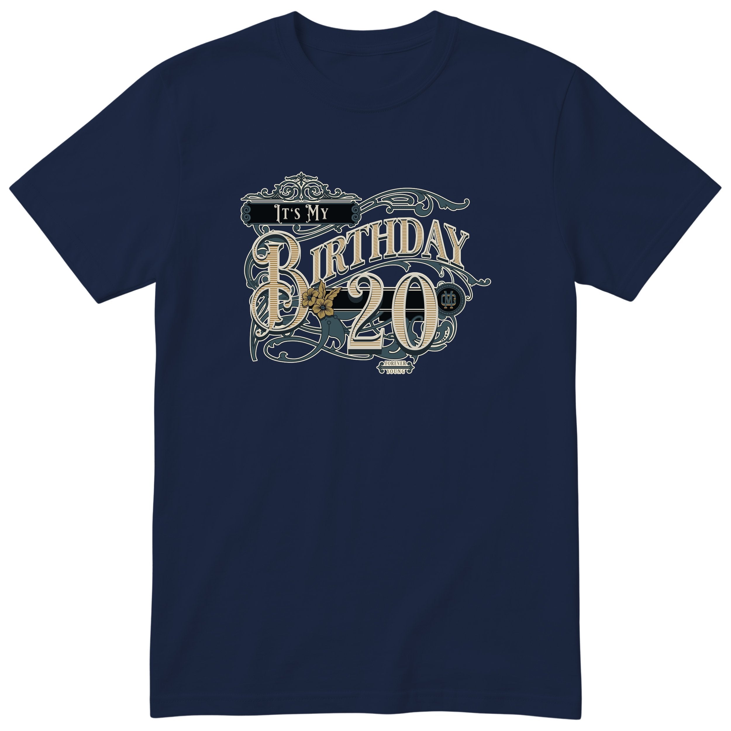 Its My Birthday 20 unisex vintage t-shirt Navy