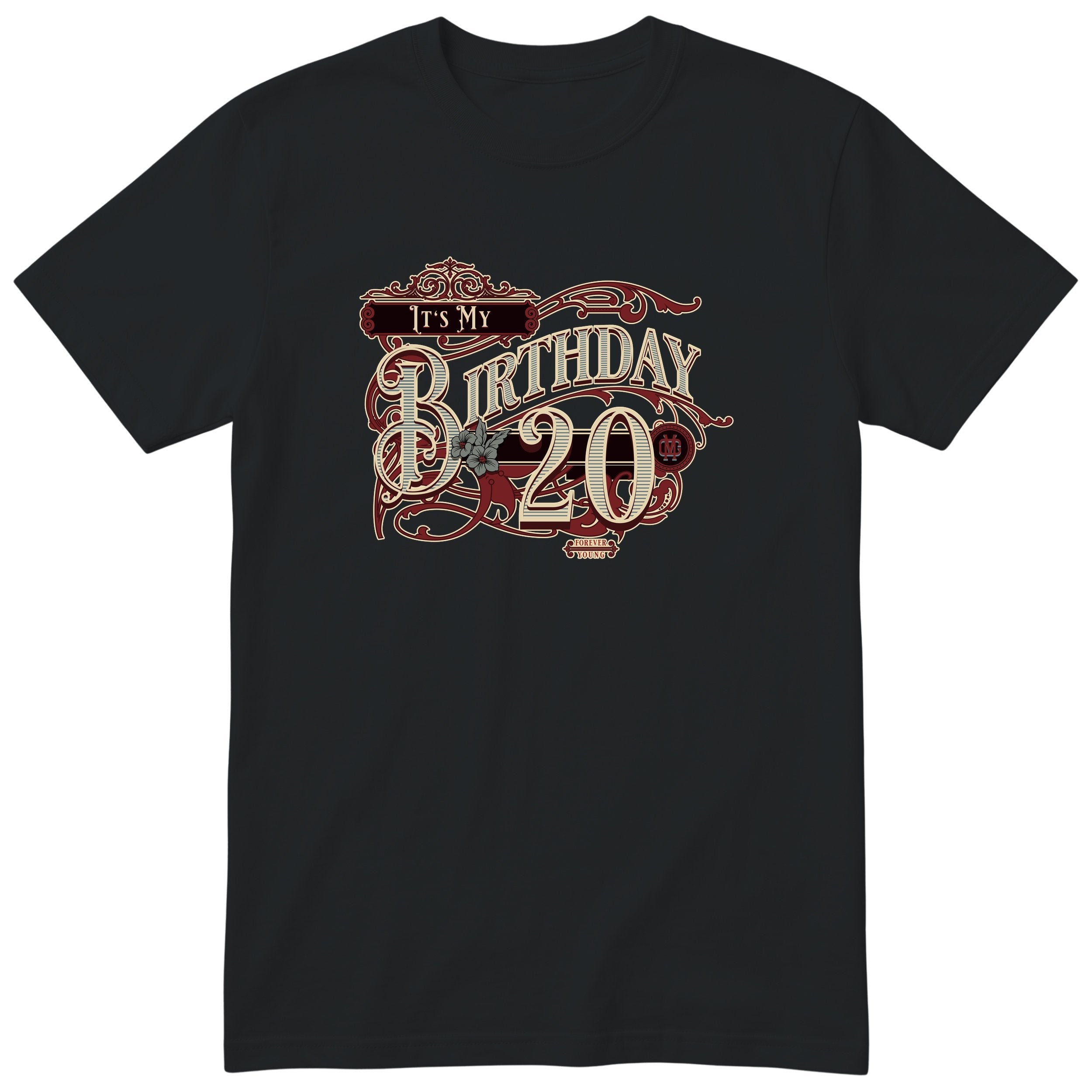 It's My Birthday 20 retro tee - black