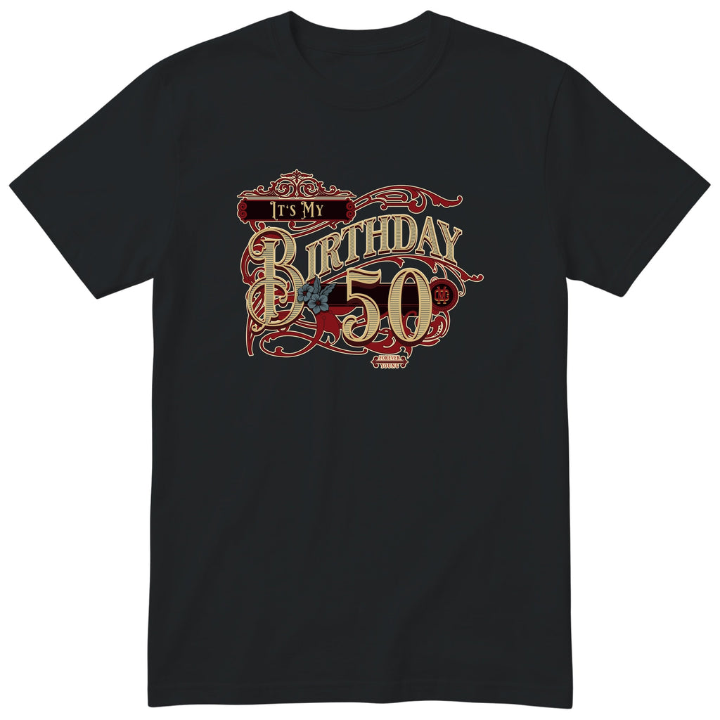 It's My Birthday 50 retro tee - black