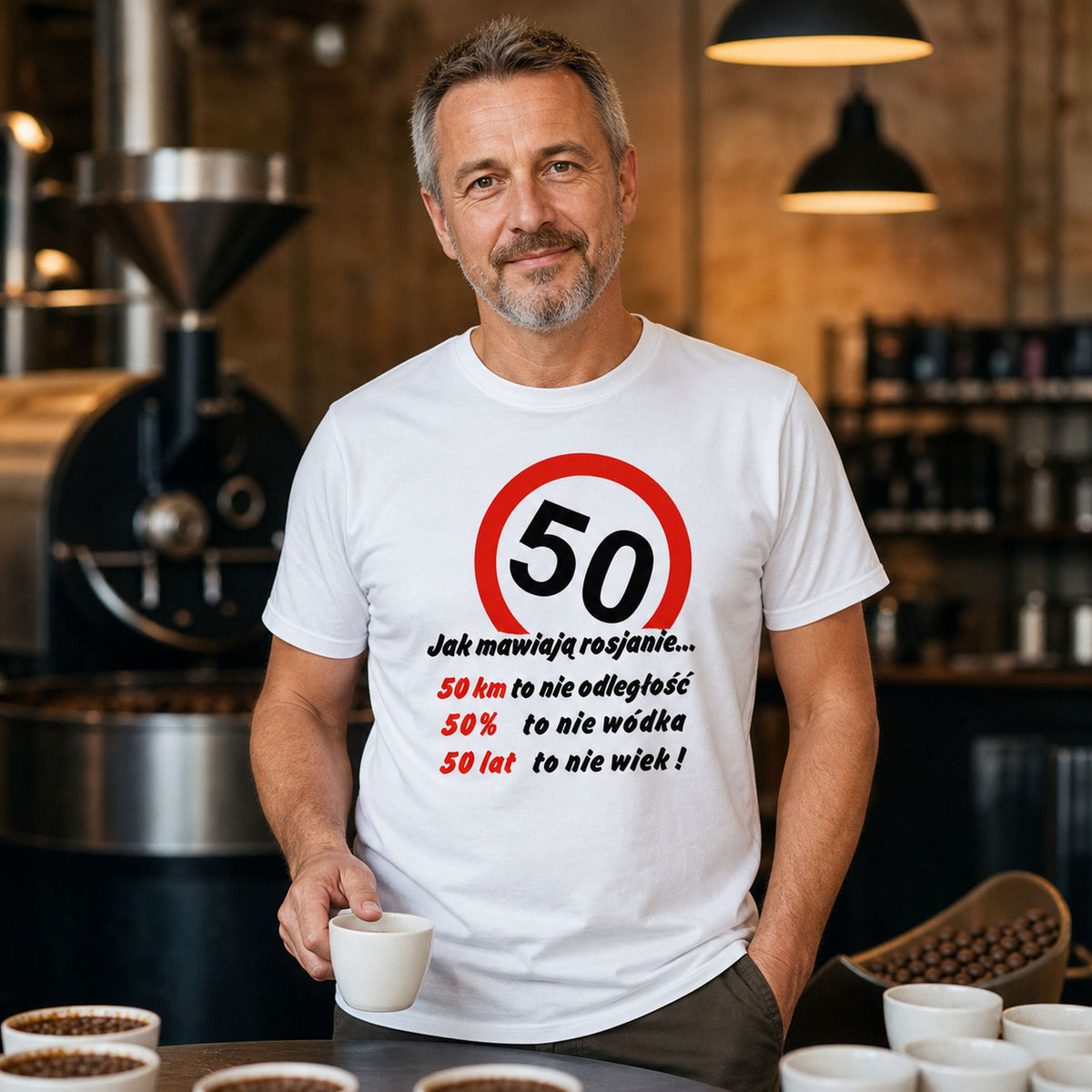 Koszulka na 50 Urodziny - 50 Lat To Nie Wiek, Śmieszny Prezent