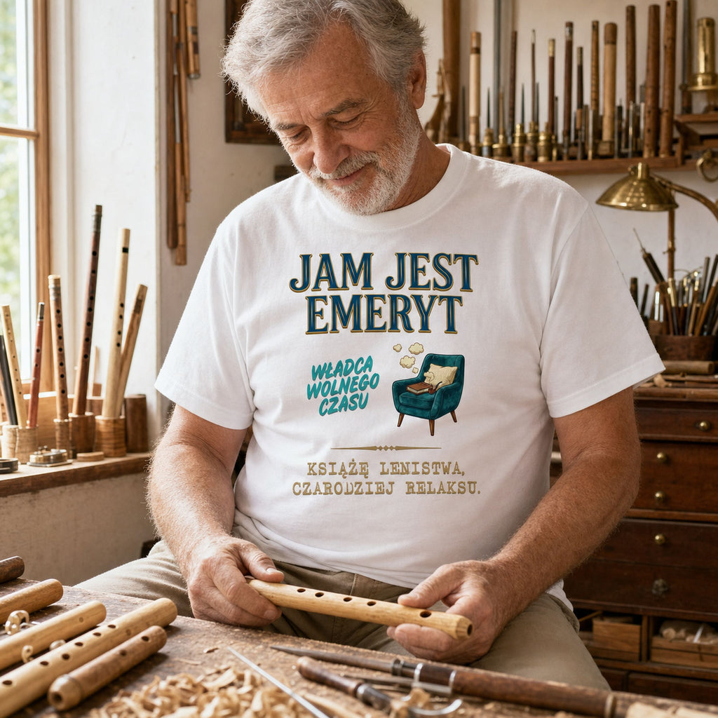 Jam Jest Emeryt - Koszulka na Emeryturę Fotel Niebieski
