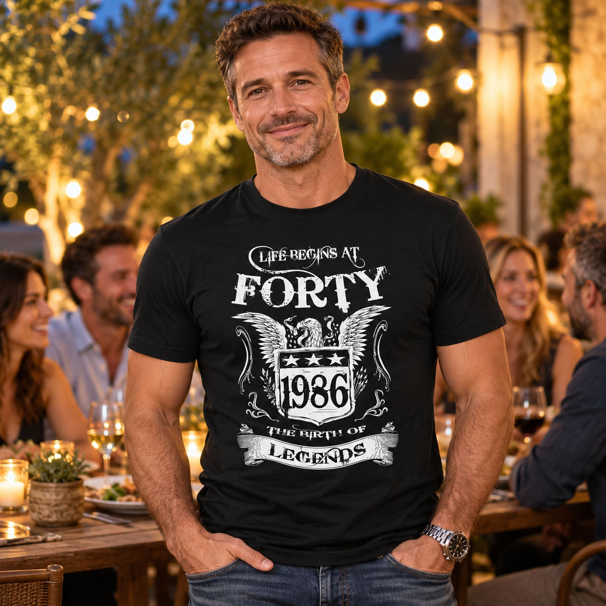 Life Begins At Forty - Koszulka na 40 Urodziny dla Niego