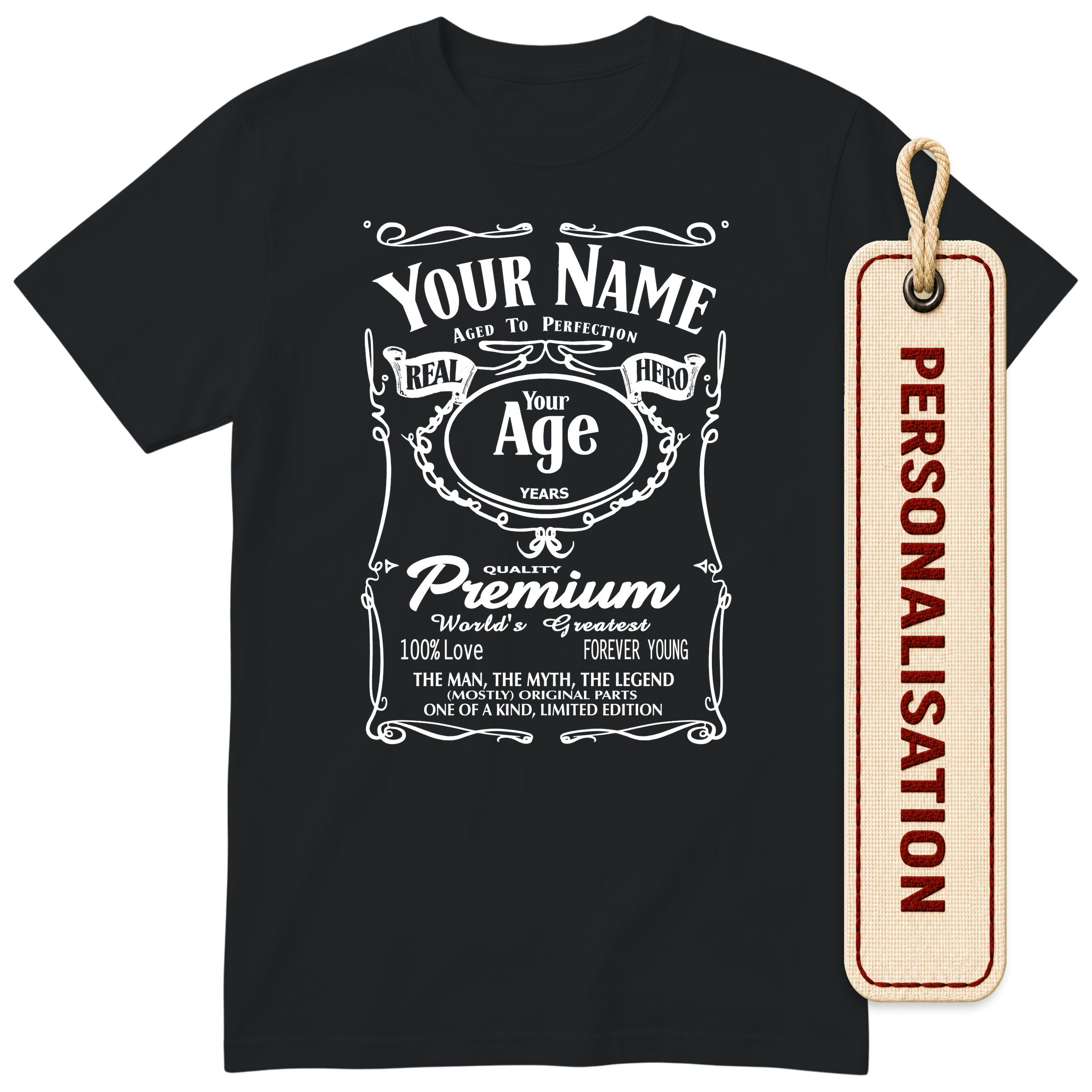 Legend Personalised Birthday T-Shirt for Him - Black personalisation example