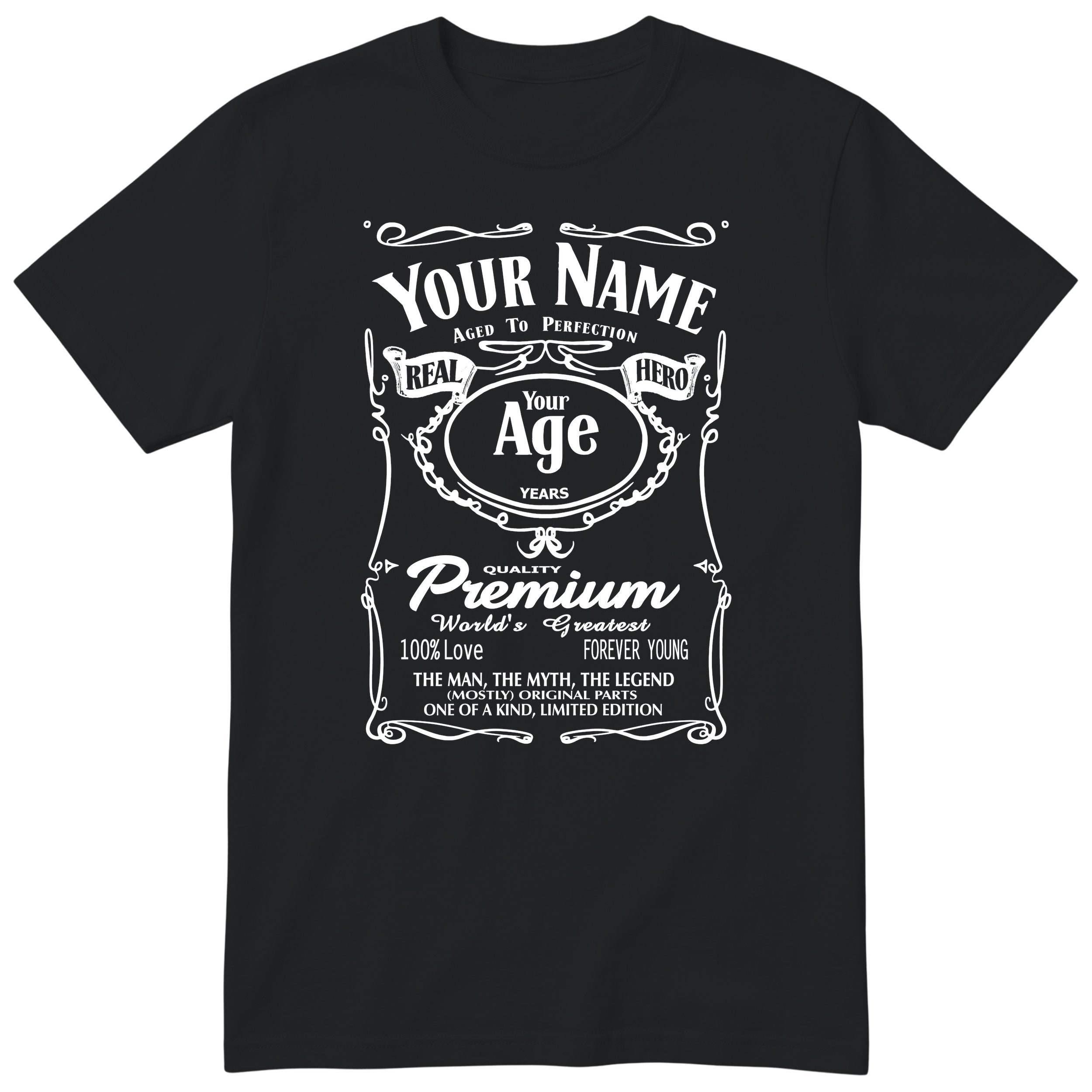Legend Personalised Birthday T-Shirt for Him - Black