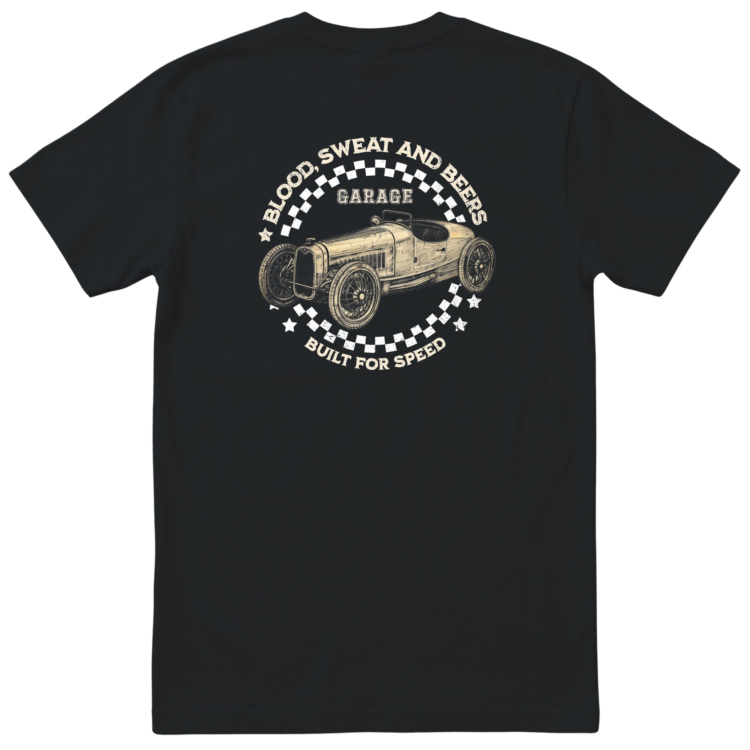 Blood Sweat and Beers Garage tee black back