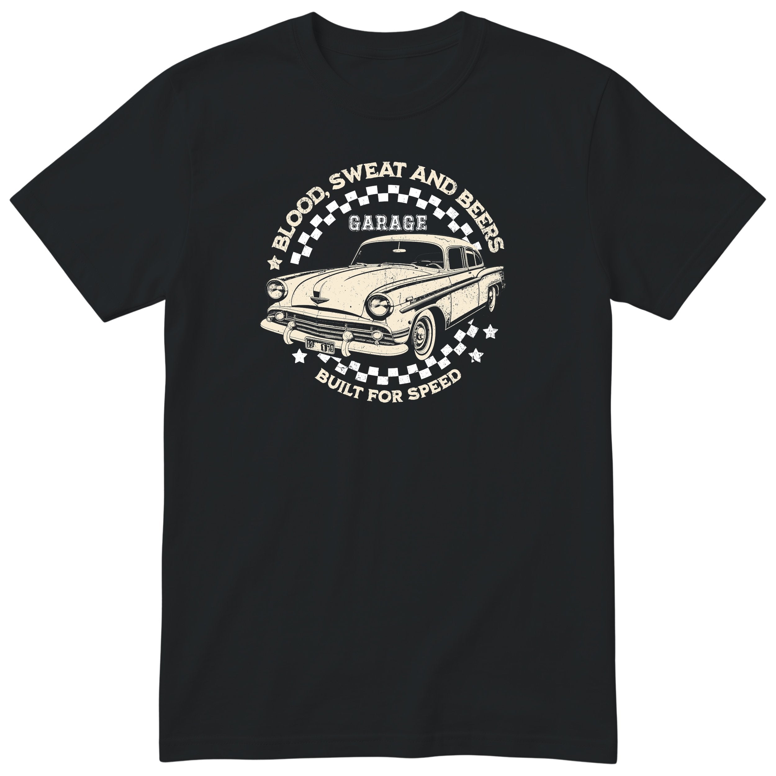 Built for Speed garage tee black front