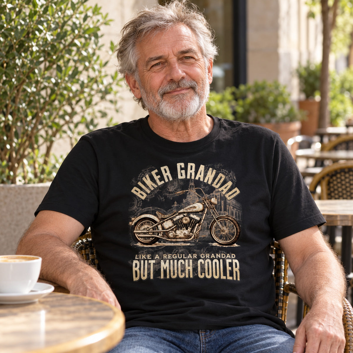 Chopper Biker Grandad - Koszulka dla Dziadka z Chopperem