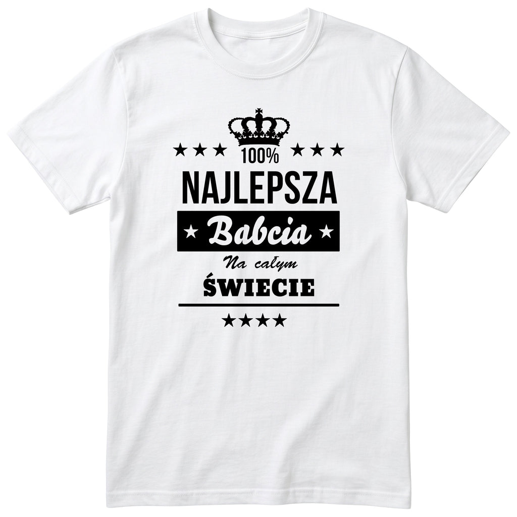 Koszulka Najlepsza Babcia Na Całym Świecie - kolor biały, prezent dla babci