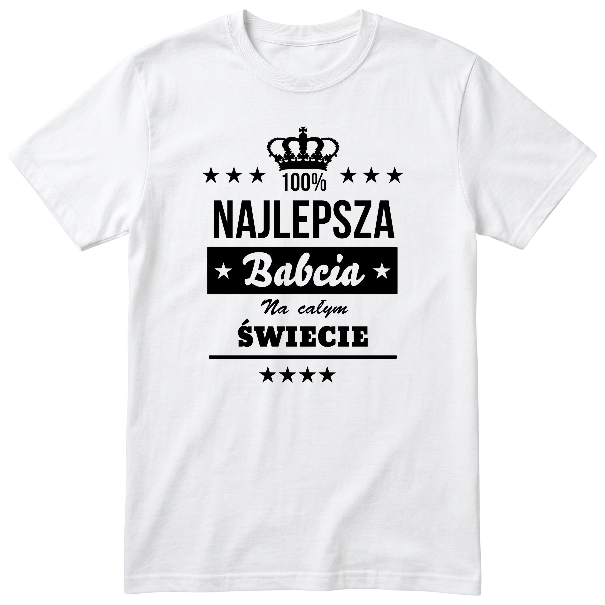 Koszulka Najlepsza Babcia Na Całym Świecie - kolor biały, prezent dla babci