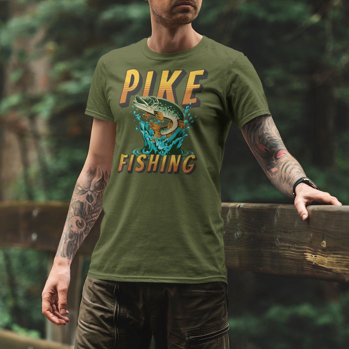 Pike Fishing T-Shirt - Pike Fishing Gift for Him - lifestyle photo 1 of 4