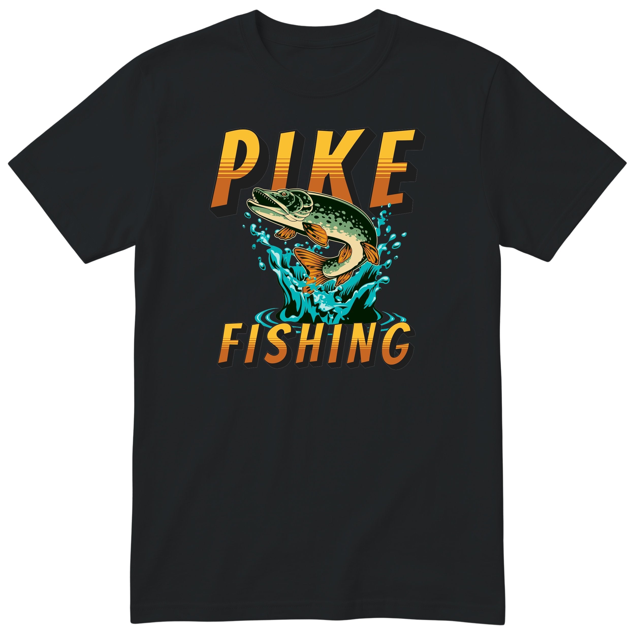 Pike Fishing T-Shirt - Gift for Anglers and Fishermen - Black
