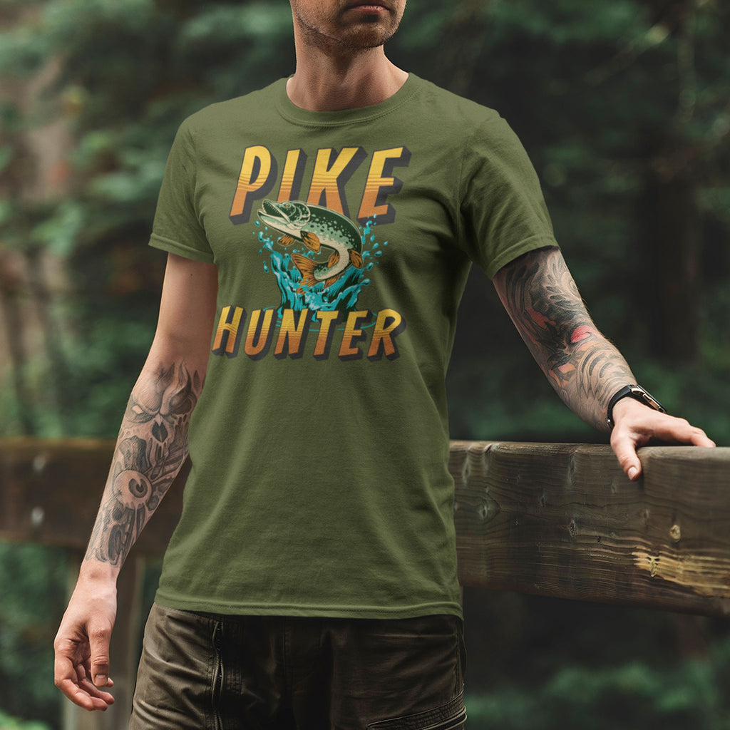 Pike Hunter T-Shirt - Pike Fishing Gift for Him - lifestyle photo 1 of 4