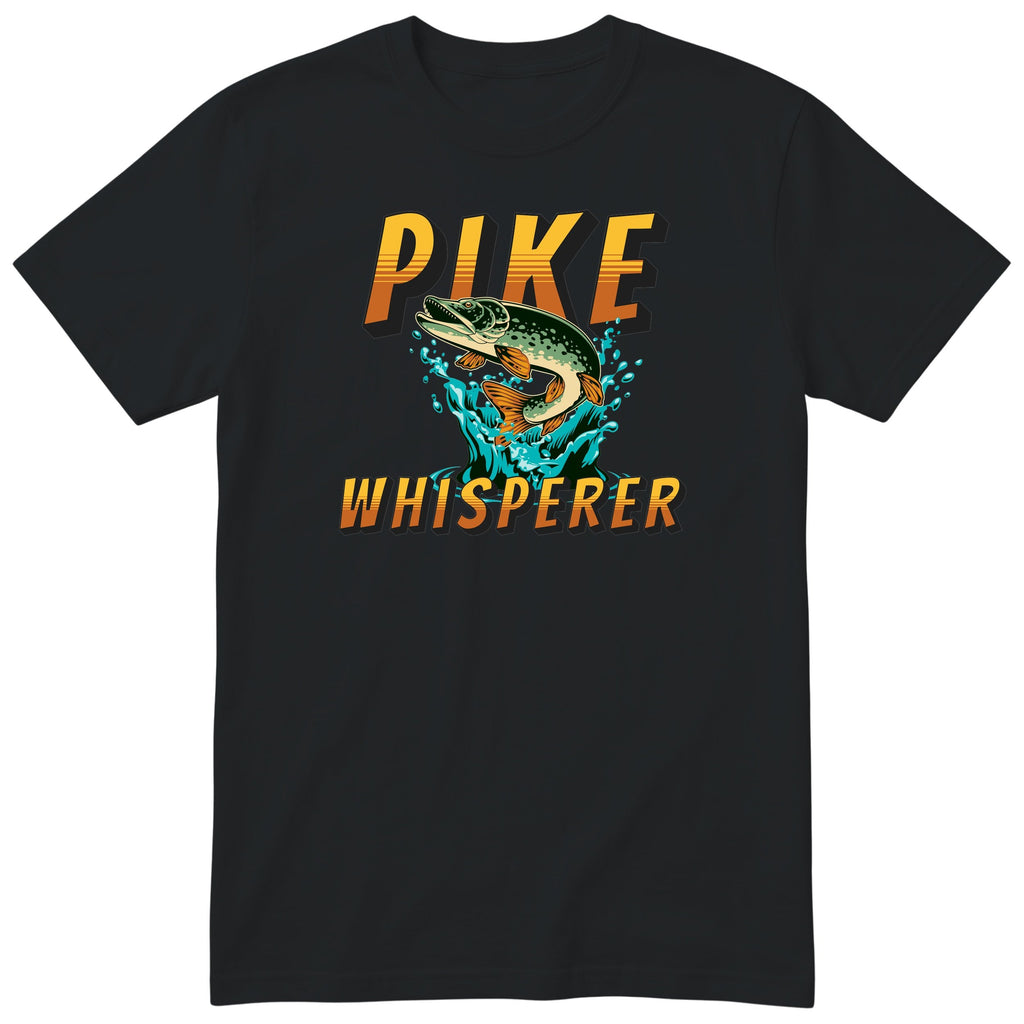 Pike Whisperer T-Shirt | Funny Pike Fishing Gift for Anglers - Black