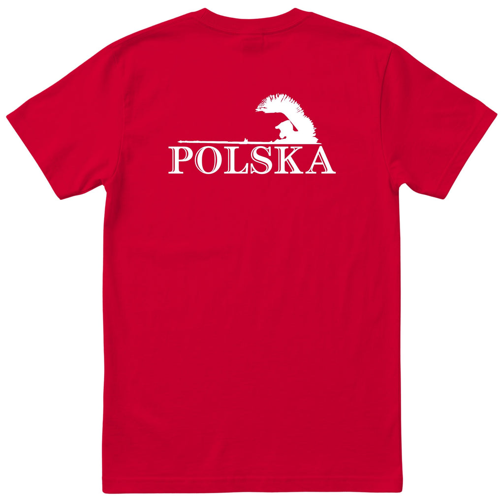 Czerwona koszulka POLSKA ZUZEL KOSZULKA NARODOWA - tyl - prezent dla kibica